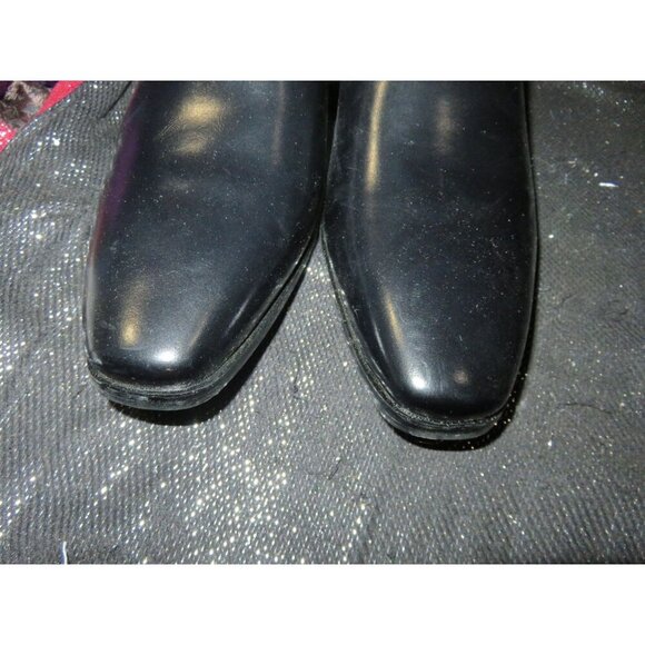 Italian Leather Chelsea Riding Boot for Men Ankle Boot Block Heel Pull On 41 8 - Picture 4 of 12